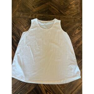 Lands End Tank Top Women XL/ 18 White Basic Closet Staple Minimalist Thin Layer